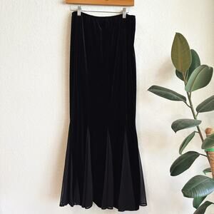 VTG MSK Evening Maxi Velvet Skirt 10 Flared Stretch Whimsygoth Romantic Witchy